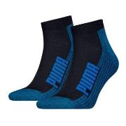 Puma Strumpor 2P BWT Cushioned Quarter Sock Blå Strl 43/46