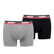 Levis Kalsonger 2P Sportswear Logo Base Boxer Svart/Grå bomull Medium ...