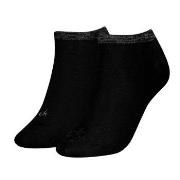 Calvin Klein Strumpor 2P Shiny Logo Sneaker Socks Svart Strl 35/38 Dam
