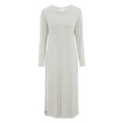 Damella Bamboo Plain Long Sleeve Nightdress Grå Bambu Medium Dam