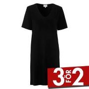 Damella Bamboo Short Sleeve Nightdress Svart Bambu X-Large Dam