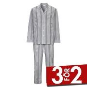 Damella Carl Long Sleeve Pyjamas Grårandig bomull XX-Large Dam