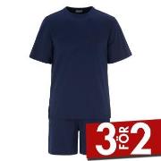 Damella Edward Short Sleeve Pyjamas Marin bomull X-Large Dam