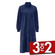 Damella Velour Plain Robe Marin XX-Large Dam