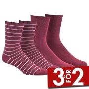 Damella Strumpor 2P Bamboo Socks Vinröd Strl 43/46 Dam