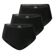 Schiesser Trosor 3P Modern Lace Rio Midi Brief Svart bomull 44 Dam
