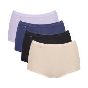 Sloggi Trosor 4P Basic Plus Maxi Panty Blå/Lila bomull 50 Dam
