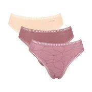 Sloggi Trosor 3P GO Crush High Leg Briefs Flerfärgad bomull X-Large Da...
