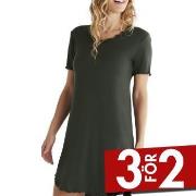 Damella Bamboo Plain Short Sleeve Nightdress Oliv Bambu X-Large Dam