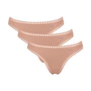 Sloggi Trosor 3P GO Crush String Ljusbrun bomull X-Large Dam