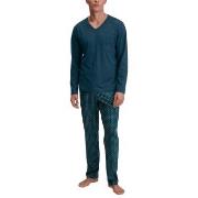 Calida Relax Imprint 3 Pyjamas Petrol bomull Medium Herr