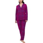 Triumph Boyfriend Long Sleeved Pyjama Set Rutig bomull 42 Dam