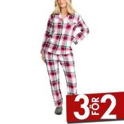 Damella Cotton Flannel Pyjamas Röd/Grön bomull X-Large Dam