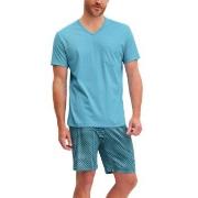 Calida Relax Streamline Short Pyjama Blå/Blå bomull X-Large Herr
