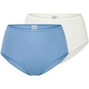 Schiesser Trosor 2P Modal Essentials Midi Slips Vit/Blå modal 40 Dam