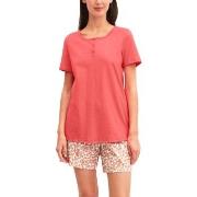 Calida Flower Nights Short Pyjamas Laxrosa bomull X-Small Dam