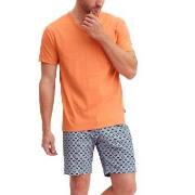 Calida Relax Imprint 4 Short Pyjamas Blå/Orange bomull X-Large Herr