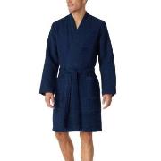 Schiesser Waffle Bathrobe Mörkblå bomull Medium Herr