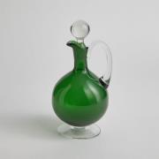 Vintage - SÅLD Karaff i Grönt Glas 20 x 9 cm