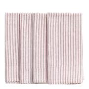 Chamois - Stripe Randig Servett 4-pack 50x50 cm Rosa