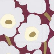 Marimekko - Servett Unikko 33x33 cm Bordeaux