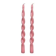 Vio Ljusfabrik - Platta Lack Ljus Snurrade 29 cm 2-pack Rosa Glasyr