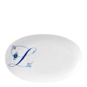 Royal Copenhagen - Blue Fluted Pl Alphabet oval tallrik L 23 cm