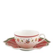 Villeroy & Boch - Toy's Delight kaffe/tekopp med fat 17 cl vit/röd