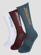 Santa Cruz Strip 3 Pack Strumpor dark cherry/white/navy