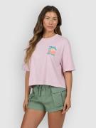 Salty Crew Travel Far Skimmer T-Shirt pink skies