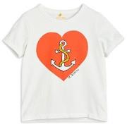 Mini Rodini GOTS Sailors Heart T-shirt Med Tryck Vit 80/86 cm