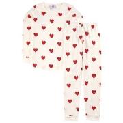 Petit Bateau Heart Print Pyjamas Vit 8 år