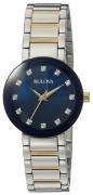 Bulova Damklocka 98P157 Diamond Blå/Gulguldtonat stål Ø26 mm