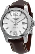 Longines Herrklocka L3.777.4.76.5 Conquest Silverfärgad/Läder Ø41