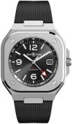 Bell & Ross Herrklocka BR-05-GMT-RUBBER-STRAP Br 05 Svart/Gummi