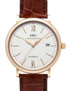 IWC Herrklocka IW356504 Portofino Silverfärgad/Läder Ø40 mm