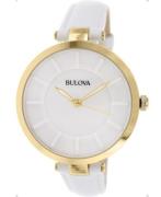 Bulova Damklocka 97L140 Dress Vit/Läder Ø38 mm