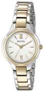 Bulova Damklocka 98L217 Dress Vit/Gulguldtonat stål Ø28 mm