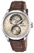 Festina Herrklocka F16573-9 Silverfärgad/Läder Ø44 mm