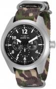 Invicta Herrklocka 33627 Svart/Textil Ø46 mm