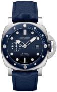 Panerai Herrklocka PAM01289 Submersible Blå/Textil Ø44 mm