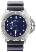 Panerai Herrklocka PAM02692 Submersible Blå/Gummi Ø47 mm