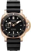 Panerai Herrklocka PAM02164 Submersible Svart/Gummi Ø42 mm