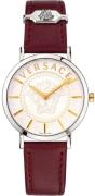 Versace Damklocka VEK400221 V Icon Silverfärgad/Läder Ø36 mm