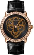 Cartier Damklocka HPI01259 Revelation of Panther Svart/Läder Ø37 mm