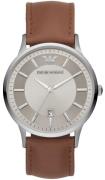 Emporio Armani Herrklocka AR11185 Renato Silverfärgad/Läder Ø43 mm