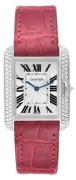 Cartier Tank Anglaise Damklocka WT100030 Silverfärgad/Läder