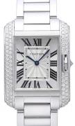 Cartier Tank Anglaise Damklocka WT100028 Silverfärgad/18 karat vitt