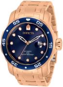 Invicta Pro Diver Herrklocka 33343 Blå/Roséguldstonat stål Ø48 mm