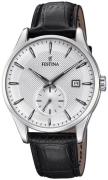 Festina Retro Herrklocka F20277-1 Silverfärgad/Läder Ø41 mm